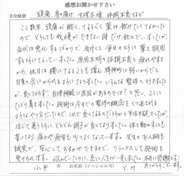 アンケート用紙