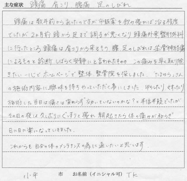 アンケート用紙